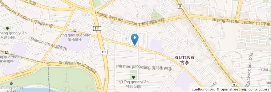 Mapa de ubicacion de 享滋鐵板燒 en Taiwan, 新北市, Taipé, 中正區.