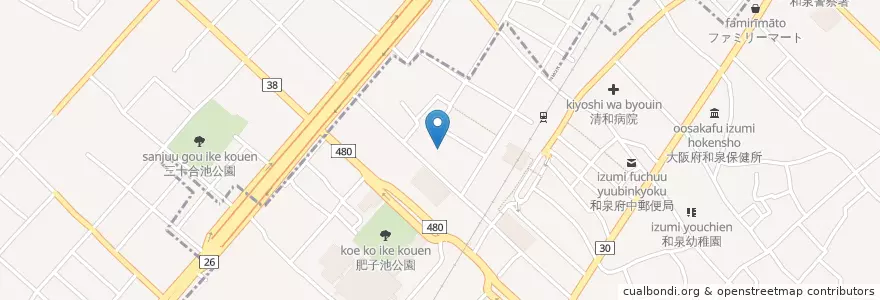 Mapa de ubicacion de 善法寺 en Япония, Осака, 和泉市.