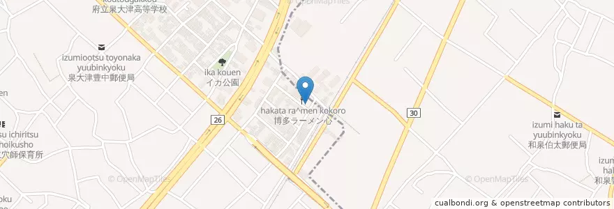 Mapa de ubicacion de グリーン en 日本, 大阪府, 和泉市.
