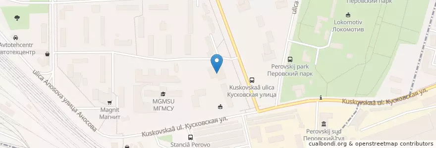 Mapa de ubicacion de Почта Банк en Russia, Distretto Federale Centrale, Москва, Восточный Административный Округ, Район Перово.