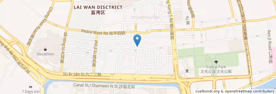 Mapa de ubicacion de 友联菜馆 en 중국, 광둥성, 광저우시, 岭南街道.