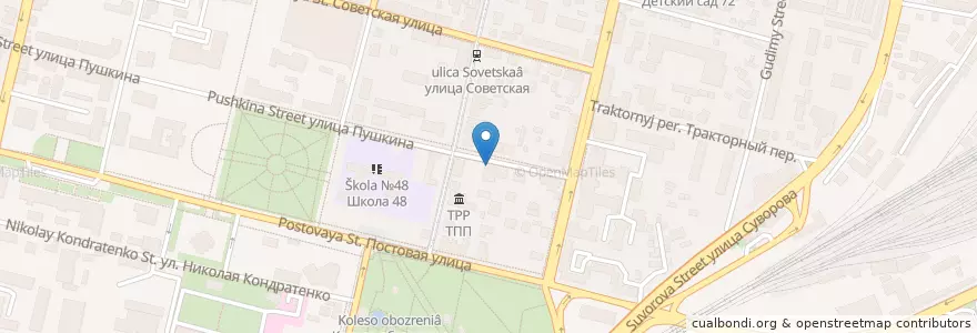 Mapa de ubicacion de КубИнБанк en روسيا, منطقة فيدرالية جنوبية, منطقة كراسنودار, Городской Округ Краснодар.