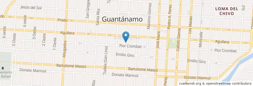 Mapa de ubicacion de 1ra Iglesia Bautista en کوبا, Guantánamo, Guantánamo, Ciudad De Guantánamo.