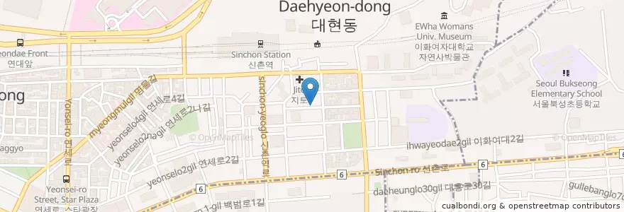 Mapa de ubicacion de pasta goedkoop 7500 voor gevulde pasta en 韩国/南韓, 首尔, 麻浦區, 신촌동.