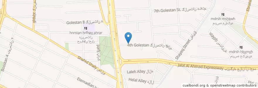 Mapa de ubicacion de حسینیه ثارالله en Iran, Téhéran, شهرستان تهران, Téhéran, بخش مرکزی شهرستان تهران.