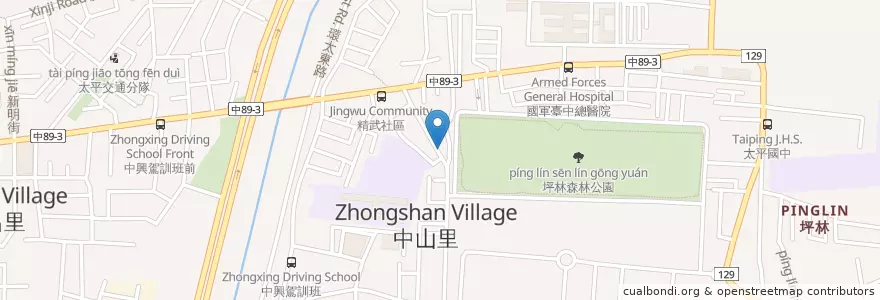 Mapa de ubicacion de 台中市召會-太平會所 en تایوان, تایچونگ, 太平區.