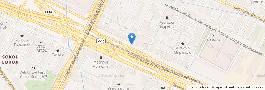Mapa de ubicacion de Городской туалет en 러시아, Центральный Федеральный Округ, Москва, Северный Административный Округ, Район Сокол, Район Аэропорт.