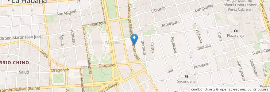 Mapa de ubicacion de Mambo's Café en Cuba, La Habana, La Habana Vieja.