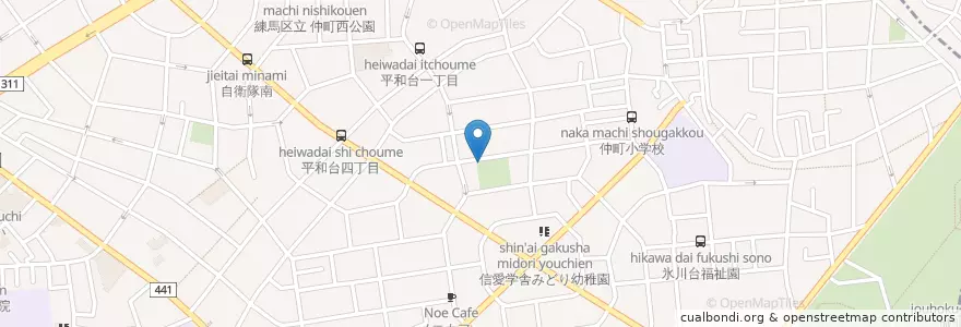 Mapa de ubicacion de 手洗所 en Jepun, 東京都, 練馬区.