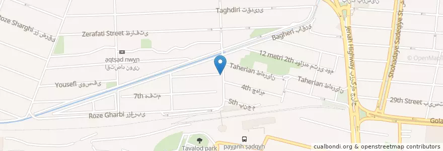 Mapa de ubicacion de فلفل قرمز en ایران, استان تهران, شهرستان تهران, تهران, بخش مرکزی شهرستان تهران.