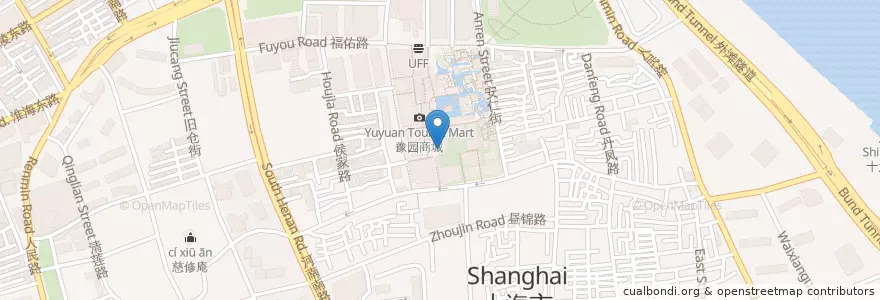 Mapa de ubicacion de 老城隍庙小吃广场 en China, Shanghai, Huangpu.