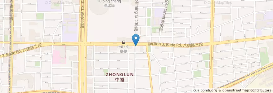 Mapa de ubicacion de 中崙市場 en Taiwán, Nuevo Taipéi, Taipéi, 松山區.