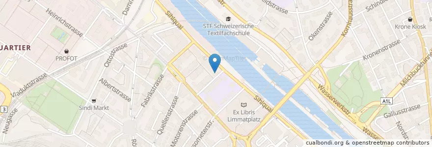Mapa de ubicacion de Feuerwehr Kp 32 Industrie en Switzerland, Zurich, District Zurich, Zurich.