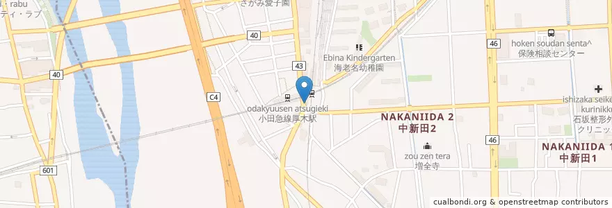 Mapa de ubicacion de 海老名警察署 海西交番 en Jepun, 神奈川県, 海老名市.