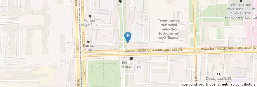 Mapa de ubicacion de Кафе en Russia, Northwestern Federal District, Leningrad Oblast, Saint Petersburg, Московский Район, Округ Звёздное.