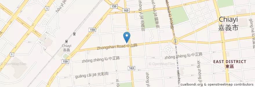 Mapa de ubicacion de 彰化商業銀行 en Taiwan, Provincia Di Taiwan, Chiayi, Contea Di Chiayi, 西區.