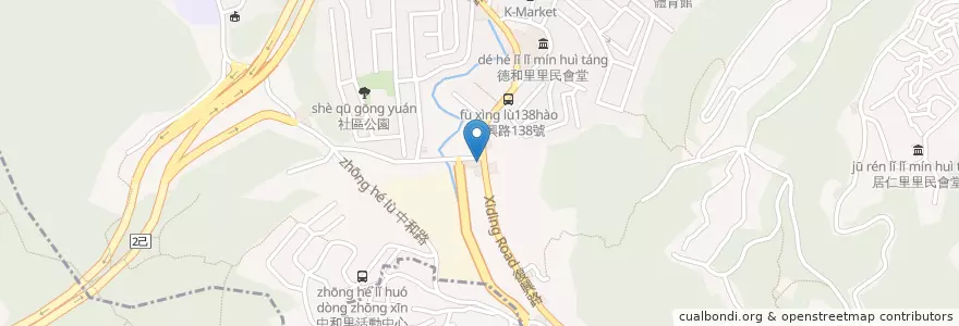 Mapa de ubicacion de 胖老爹美式炸雞 en تایوان, 臺灣省, 基隆市, 安樂區, 中山區.