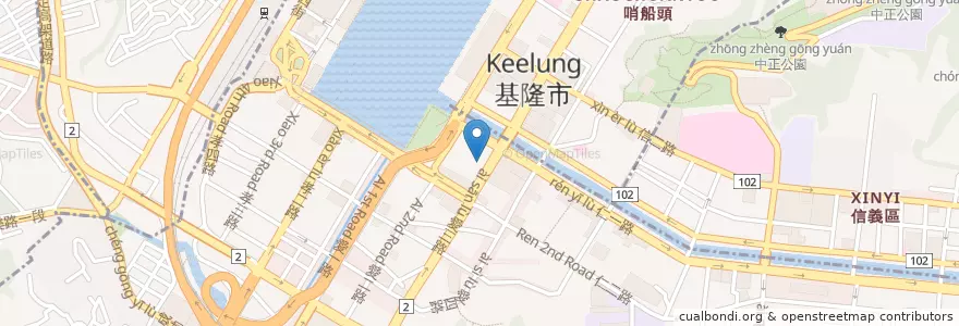 Mapa de ubicacion de 東岸停車場 en Taiwán, Provincia De Taiwán, 基隆市, 仁愛區.