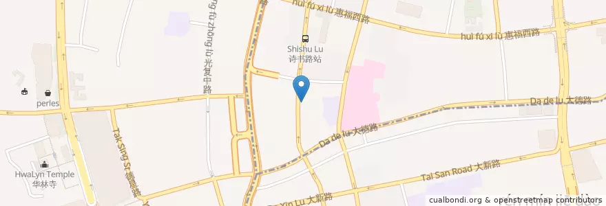 Mapa de ubicacion de 容意發牛雜店 en China, Guangdong, Guangzhou, 越秀区, 光塔街道.