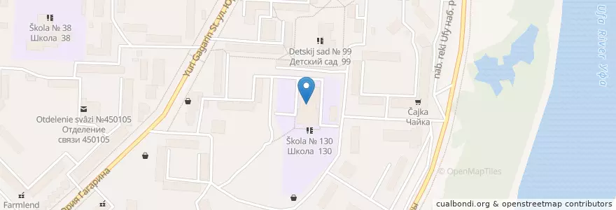 Mapa de ubicacion de СОШ 130 en Rusia, Приволжский Федеральный Округ, Башкортостан, Городской Округ Уфа.