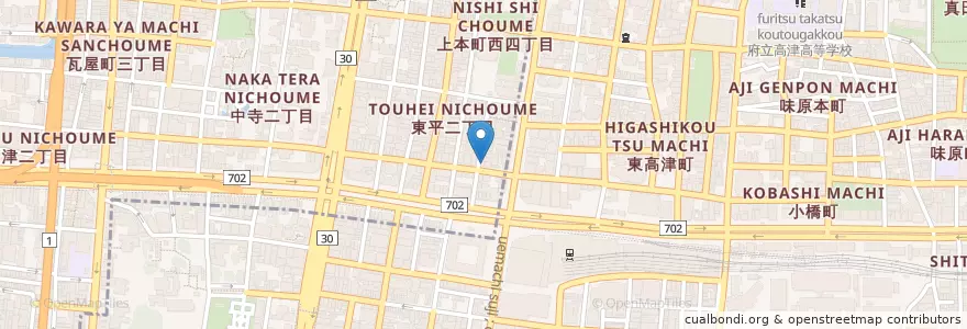 Mapa de ubicacion de noi en Japan, 大阪府, Osaka, 天王寺区, 中央区.