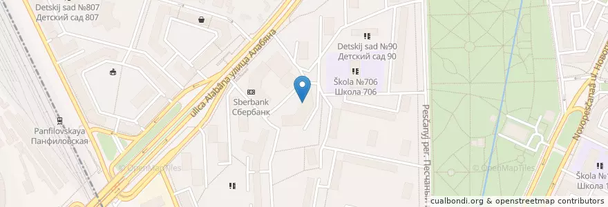 Mapa de ubicacion de Амория en Rusia, Distrito Federal Central, Москва, Северный Административный Округ, Район Сокол.