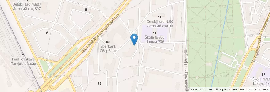 Mapa de ubicacion de Антонио en Rússia, Distrito Federal Central, Москва, Северный Административный Округ, Район Сокол.