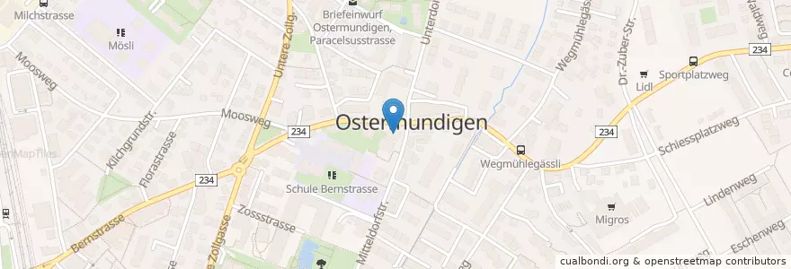 Mapa de ubicacion de Gemeindebibliothek und Ludothek Ostermundigen en 스위스, 베른, Verwaltungsregion Bern-Mittelland, Verwaltungskreis Bern-Mittelland, Ostermundigen.