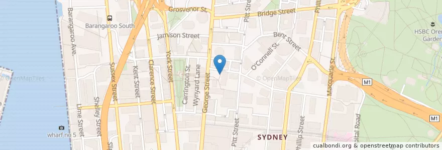 Mapa de ubicacion de Hunter Connection Food Court en Australia, New South Wales, Council Of The City Of Sydney, Sydney.