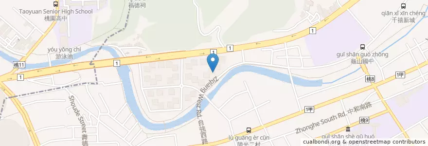 Mapa de ubicacion de 太將鍋 en Tayvan, 桃園市, 龜山區.