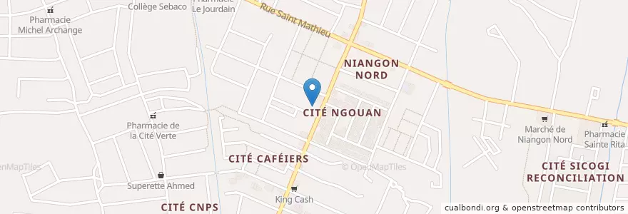 Mapa de ubicacion de ACE / ADOI Centrale electronique en 코트디부아르, 아비장, Yopougon.