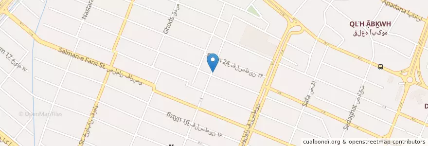 Mapa de ubicacion de وسپا فوت en Iran, استان خراسان رضوی, شهرستان مشهد, مشهد, بخش مرکزی شهرستان مشهد.