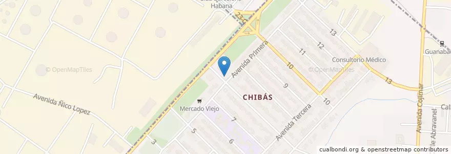 Mapa de ubicacion de Wifi Chivas en Cuba, La Habana, Guanabacoa.
