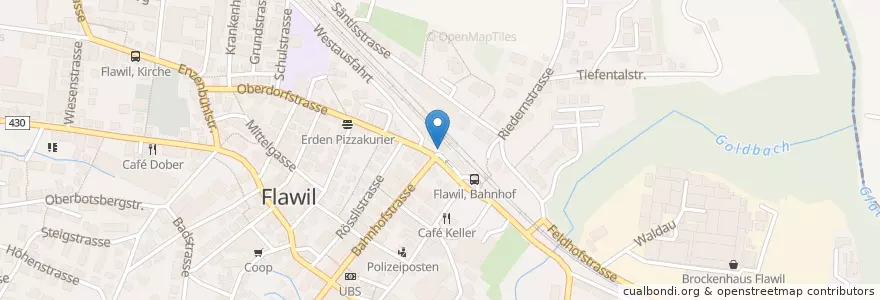 Mapa de ubicacion de Bahnhof Imbiss en 瑞士, Sankt Gallen, Wahlkreis Wil, Flawil.