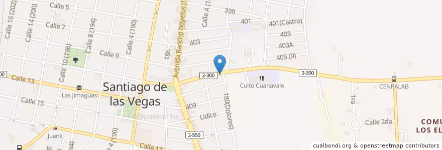 Mapa de ubicacion de La Gustosa en 古巴, La Habana, Boyeros.