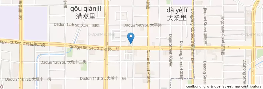 Mapa de ubicacion de 博多義 en 台湾, 台中市, 南屯区.