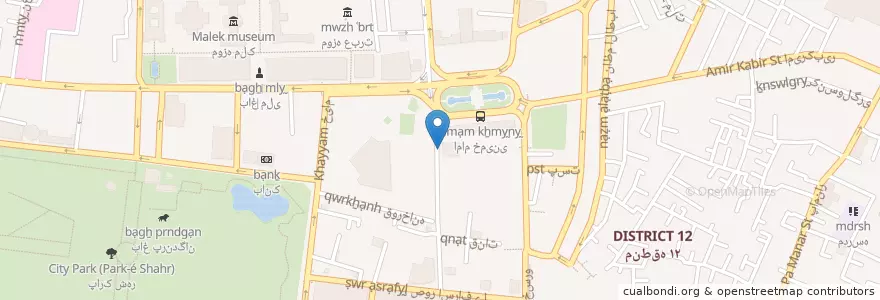 Mapa de ubicacion de فست فود en Irán, Teherán, شهرستان تهران, Teherán, بخش مرکزی شهرستان تهران.
