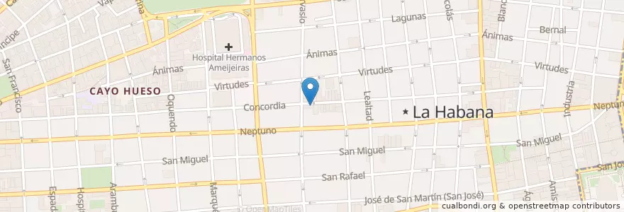 Mapa de ubicacion de El Fresskito en キューバ, La Habana, Centro Habana.