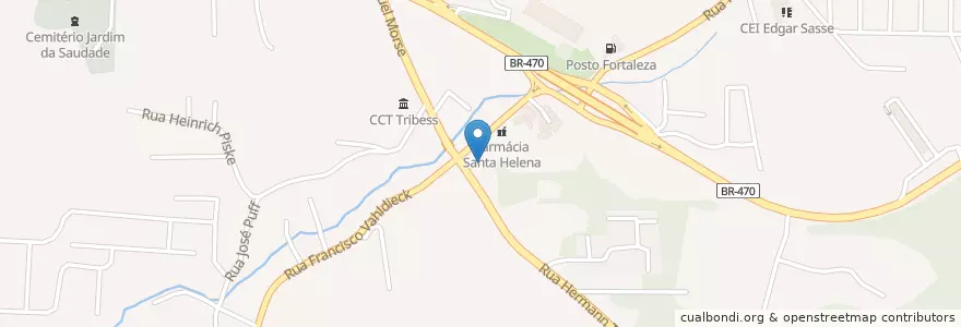 Mapa de ubicacion de Posto Roberto II en Бразилия, Южный Регион, Санта-Катарина, Região Geográfica Intermediária De Blumenau, Microrregião De Blumenau, Блуменау.