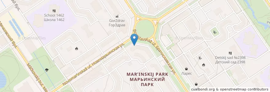 Mapa de ubicacion de Додо Пицца en Россия, Центральный Федеральный Округ, Москва, Юго-Восточный Административный Округ, Район Марьино.