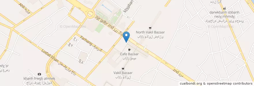 Mapa de ubicacion de رستوران شرزه en イラン, ファールス, شهرستان شیراز, بخش مرکزی, شیراز.
