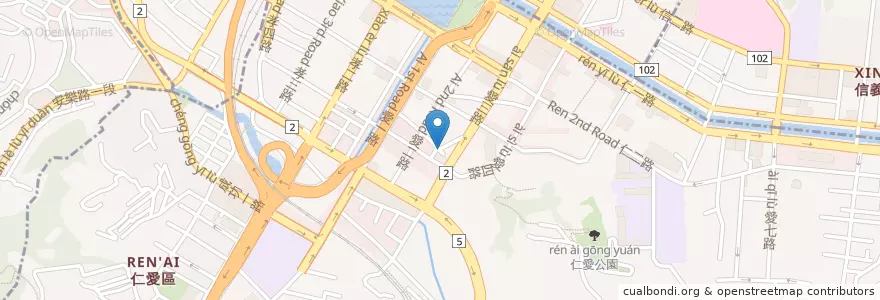 Mapa de ubicacion de 福德宮 en 타이완, 타이완성, 지룽 시, 런아이 구.