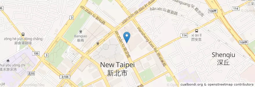 Mapa de ubicacion de 添好運 en تايوان, تايبيه الجديدة, 板橋區.
