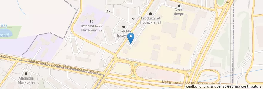 Mapa de ubicacion de Нагорный район en Rusland, Centraal Federaal District, Moskou, Южный Административный Округ, Нагорный Район.