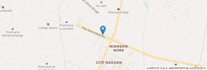 Mapa de ubicacion de Esplanade de Niangon en Fildişi Sahili, Abican, Yopougon.