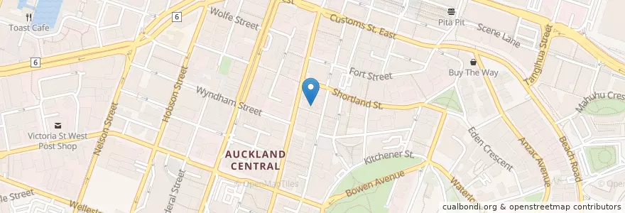 Mapa de ubicacion de Raw Power en Nueva Zelanda, Auckland, Waitematā.