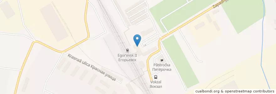 Mapa de ubicacion de Привокзальное кафе en روسيا, Центральный Федеральный Округ, محافظة موسكو, Городской Округ Егорьевск.