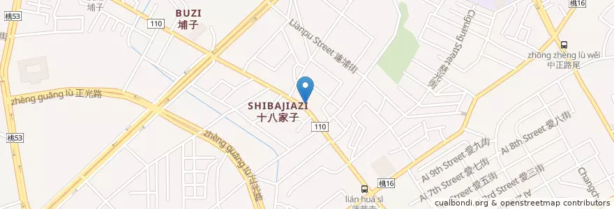 Mapa de ubicacion de 三媽臭臭鍋 en تایوان, 桃園市, 桃園區.