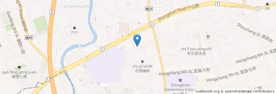 Mapa de ubicacion de 晉福宮 en Тайвань, Таоюань, 桃園區.