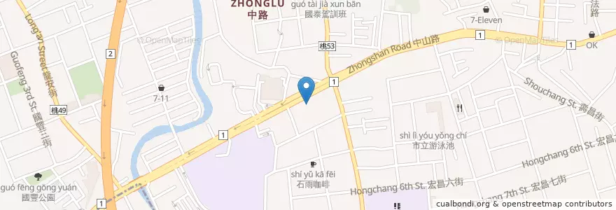 Mapa de ubicacion de 永豐商業銀行 en تایوان, 桃園市, 桃園區.